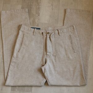 Mens Cotten Linen Pants Size 30 x 32 Flax Natural Like New